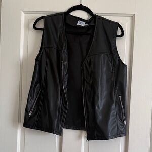 Princess Polly Black Faux Leather Vest